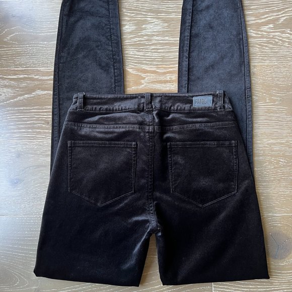 PAIGE Verdugo Ultra Skinny Black Velvet Jeans - Picture 3 of 5